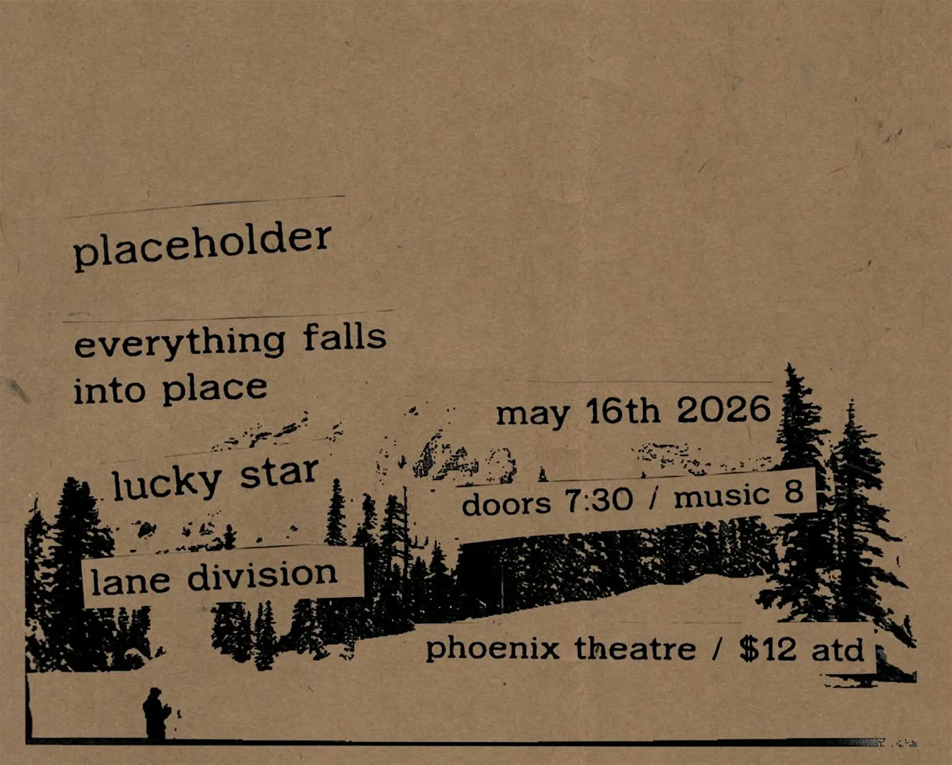 Placeholder, Everything Falls Into Place, Lucky Star, Lane Division